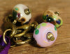 Crochet or Knitters' Row Marker Set - Handmade Glass Beads: Pink and Brown (Set 3)