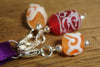 Crochet or Knitters' Row Marker Set - Handmade Glass Beads: Red and Yellow (Set 4)