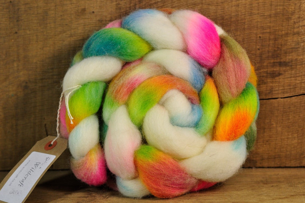 Hand Dyed Shetland Wool Top - 'Peerie Flooers'