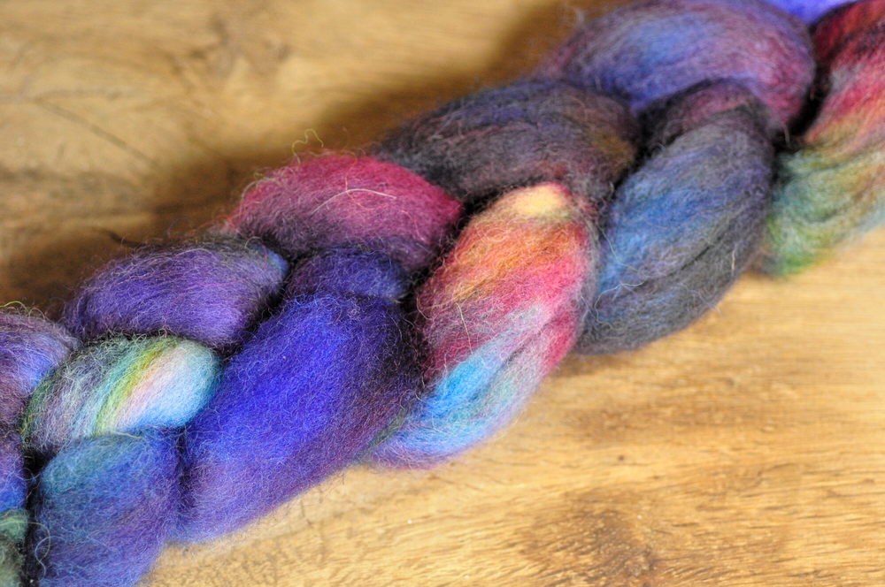 Hand Dyed Shetland Wool Top for Spinning or Felting - 'Rustic'