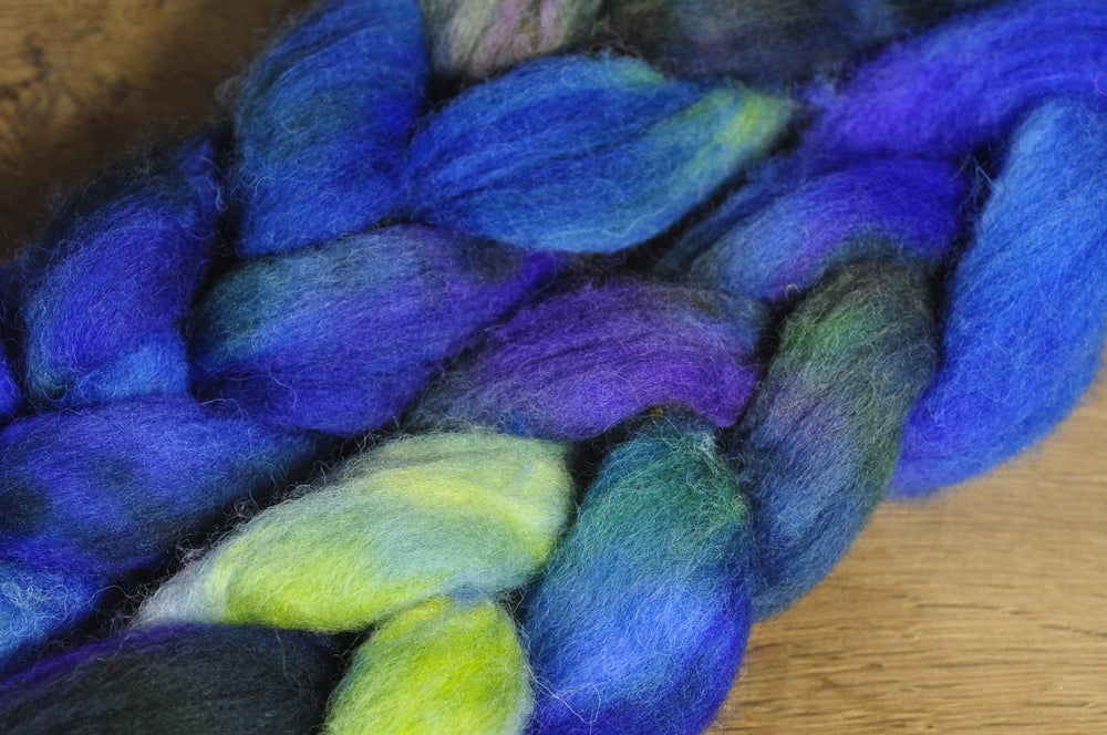Hand Dyed Shetland Wool Top for Spinning or Felting - 'Sea Spells'