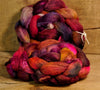 Hand Dyed Shetland Wool / Silk Top - 'Briar Patch'