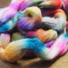 Hand Dyed Shetland Wool Top for Spinning or Felting - 'Tiny Flowers’