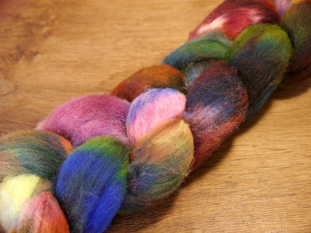 Southdown Wool Top for Hand Spinning and Felting - 'Dark Jewels'
