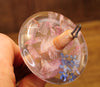 New Design Botanical Top Whorl Resin Drop Spindle - Cherry Petals and Forget-Me-Nots