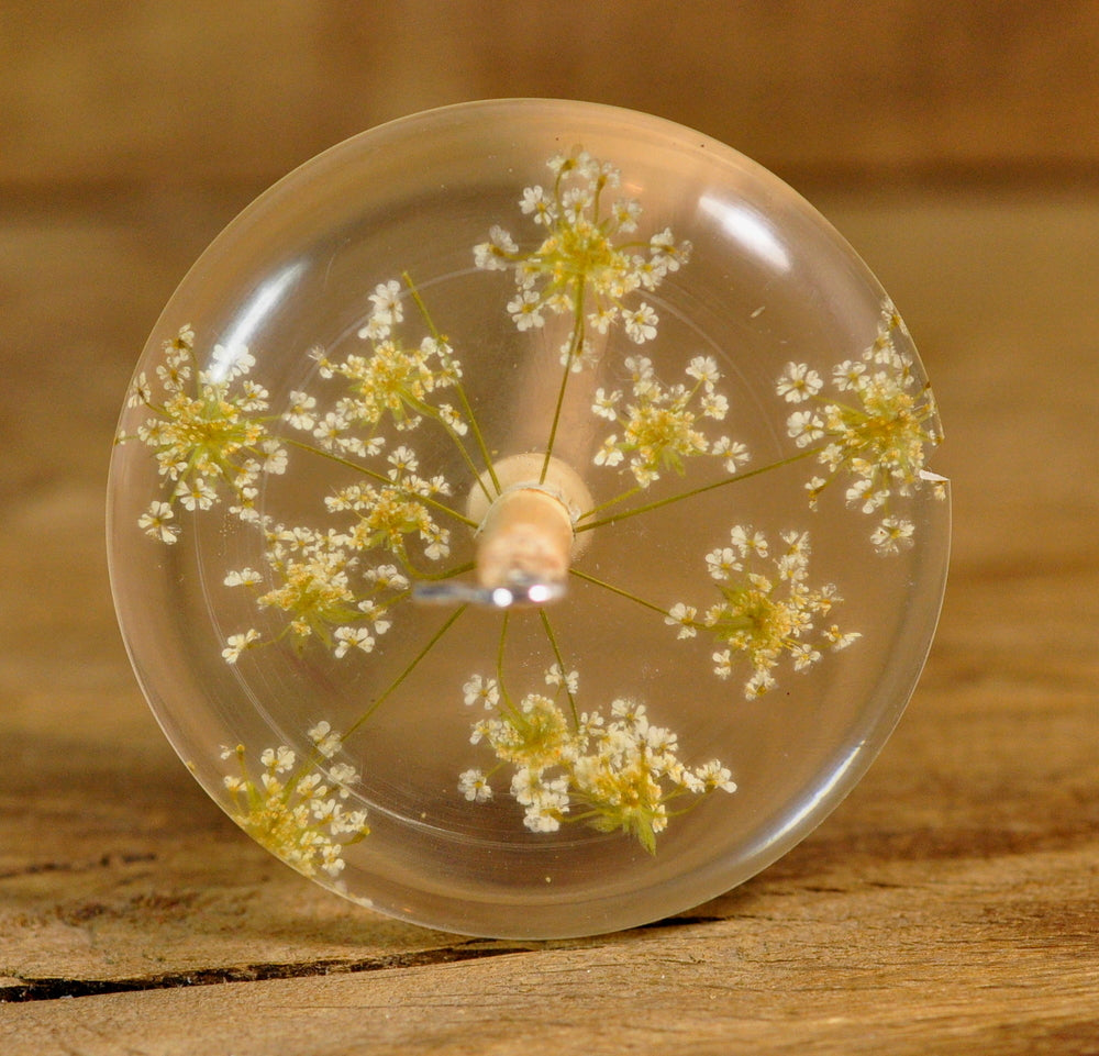 SECONDS: Resin Drop Spindle - Cow Parsley