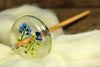 Botanical Top Whorl Resin Drop Spindle - Forget Me Not and Cow Parsley