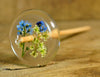 Botanical Top Whorl Resin Drop Spindle - Forget Me Not and Cow Parsley