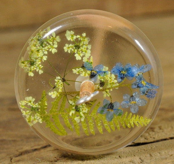Heavyweight Resin Drop Spindle - Forget-me-not mix