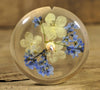Resin Drop Spindle - Guelder Rose and Forget-me-not
