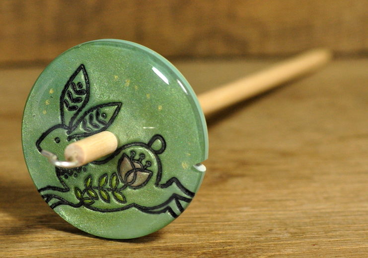 Handmade Drop Spindle - Hare Design (Small)