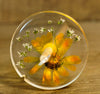 Botanical Top Whorl Resin Drop Spindle - Calendula Marigold and Gypsophila