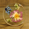 Botanical Top Whorl Resin Drop Spindle - Pink Rose and Forget-Me-Nots