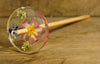 Botanical Top Whorl Resin Drop Spindle - Pink Rose and Forget-Me-Nots