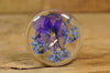 SECONDS Resin Drop Spindle - Pansy and Forget-Me-Not - Shorter Shaft