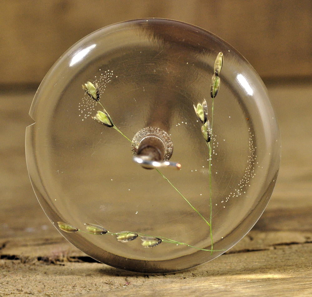 Resin Drop Spindle - Woodland Grass