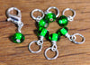 Knitters' Stitch Marker Set - Handmade Glass Beads: Bottle Green