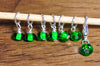 Knitters' Stitch Marker Set - Handmade Glass Beads: Bottle Green