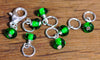 Knitters' Stitch Marker Set - Handmade Glass Beads: Bottle Green