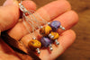 Knitters' Lampwork Stitch Marker Set - Purple and Ochre Glass Shells