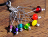 Knitters Stitch Marker Set - Lampwork Glass Beads: Rainbow Colours