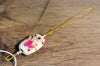 Spinner's Threading Hook (Orifice hook), Lampwork Glass: Pink Flower