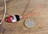 Spinner's Threading Hook (Orifice hook), Lampwork Glass: Red and Black Wave
