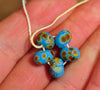 Handmade Lampwork Glass Spacer Beads - Turquoise/Brown Speckles
