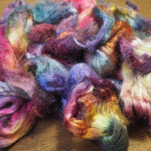 Dyed Tussah Silk Top - 'Butterflies', 50g