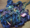 Dyed Tussah Silk Top - 'Peacock Feathers', 50g