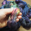 Dyed Tussah Silk Top - 'Peacock Feathers', 50g