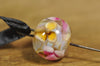 Spinner's Fetch Hook (Orifice hook), Lampwork Glass: Watercolour Flowers