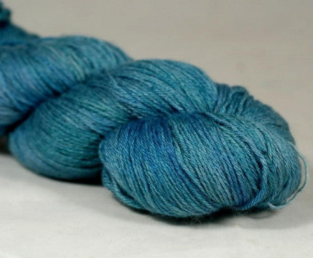 Hand Dyed BFL/Silk 4ply Knitting Yarn (Wells 4ply) - Lagoon