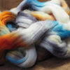 Hand Dyed Cheviot Wool Top for Spinning or Felting - 'Wild Coast'
