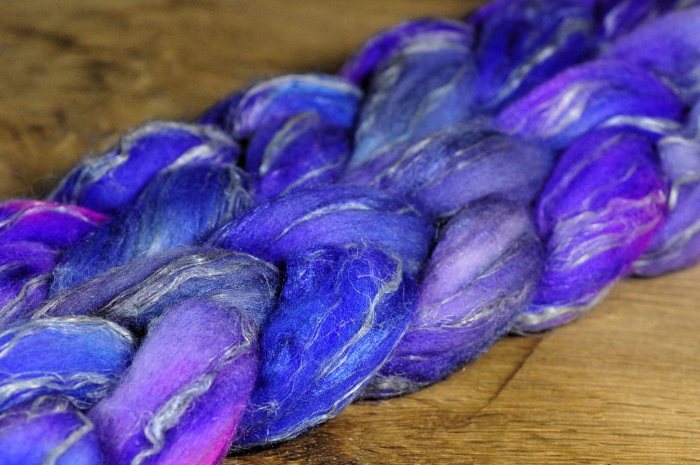 Merino/Flax/Silk Top for Hand Spinning - 'Watercolours'