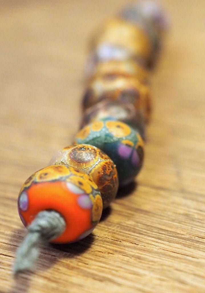 Handmade Lampwork Glass Beads - Rustic Set 4