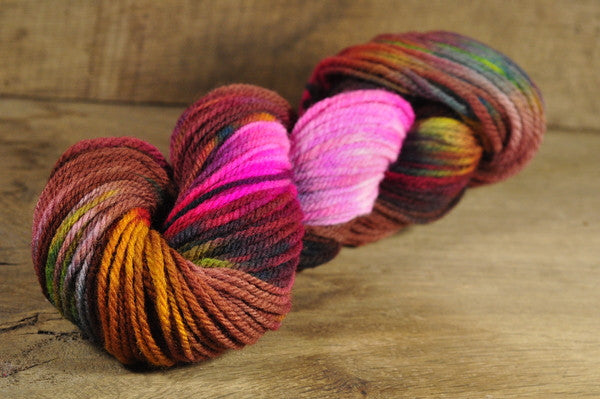 Hand Dyed Southdown Wool Aran Yarn - 'Forgotten Flowers'