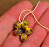 Handmade Lampwork Glass Spacer Beads - Yellow/Brown Speckles